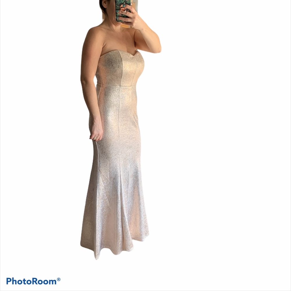 PROM rose gold sparkle formal dress NWT